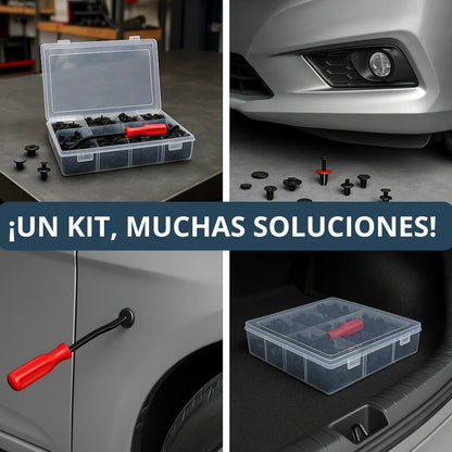 Kit Completo 100 Pz Clips y Pernos Parachoques, Puertas, Defensas Cualquier Modelo Auto (Llave Especial GRATIS🎁)